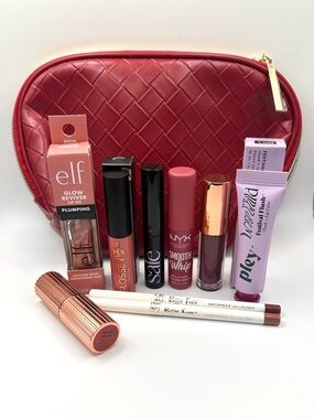 9pc Lip Bundle with Lancôme Makeup Bag New/Unused